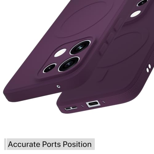 Image of Outlouders Back Cover for Oppo Reno 16c 5G | Soft Matte Silicone | Slim Fit | Magnetic-Safe Logo Design (Magnetic-Safe Not Compatible) | Shockproof | Camera Protection Bumper Case (Purple)