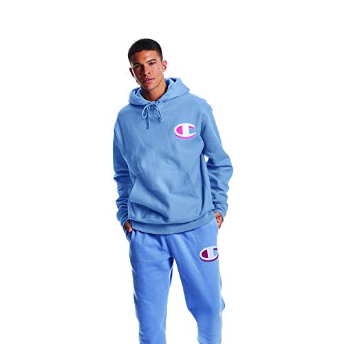 Champion LIFE mens Reverse Weave Po Hood Shirt, Frontier Blue- Y08211, Small US