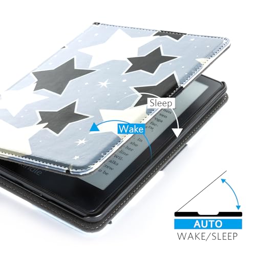 Image of CoBak Case with Stand for Ebook Readers - Durable PU Leather Cover with Auto Sleep Wake, Card Slot, Hand Strap Feature Kindle Paperwhite case