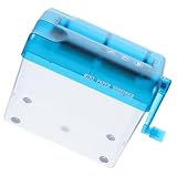 POPETPOP Hand Aktenvernichter Manuell Verschleißfest Kleiner Tisch Aktenvernichter für Büro und Haushalt Tragbarer Papiervernichter für Dünnes und Dickes Papier Blauer Handschredder