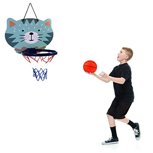 IMIKEYA cesta de basquete para pendurar na parede para porta de parede, mini cesta de basquete de pl