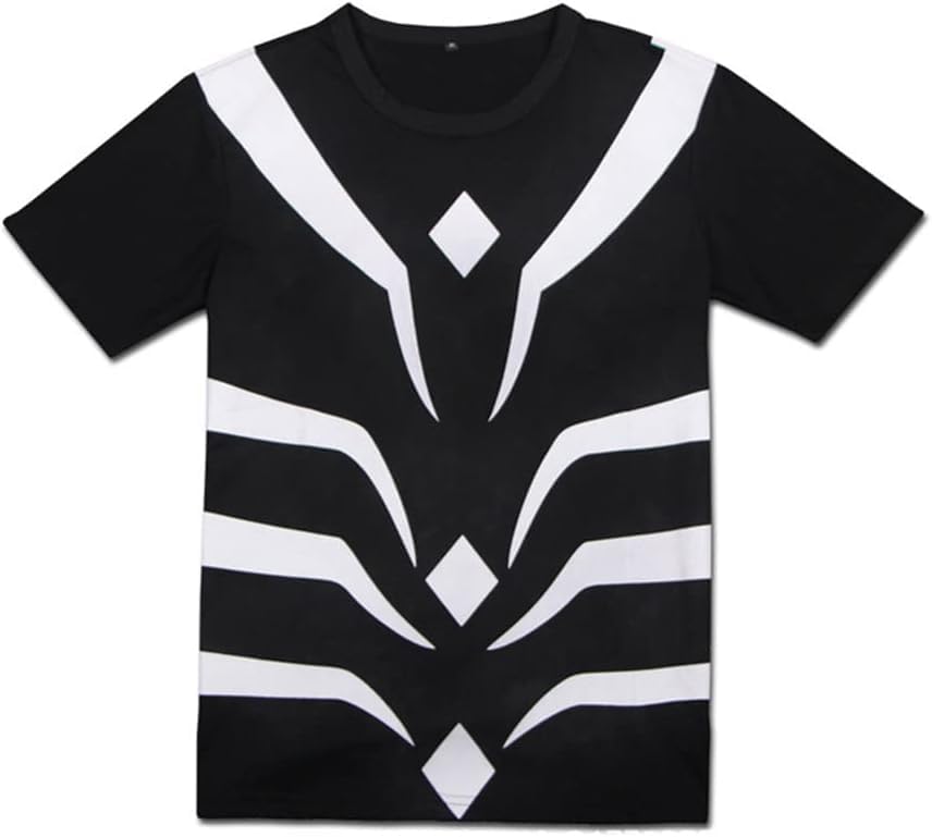 アクセラレータ Accelerator 一方通行 Tシャツ 日常服 コスプレ衣装 COSPLAY (LLL, ブラック)