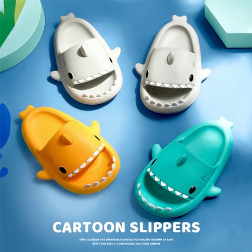 Generic Sharky Slippers Children's Flip-Flops, Thick Soft Soled Shark Sliders, Sharklas Children Sandals for Summer Beach Bathing 7
