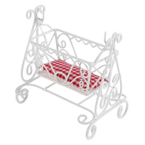 Abaodam Cuna para Casa De Muñecas Cuna para Bebé Juguetes para Bebé Muebles Decoración para Casa De Muñecas Accesorios para Casa De Muñecas Kit De Casa De Muñecas En Miniatura para