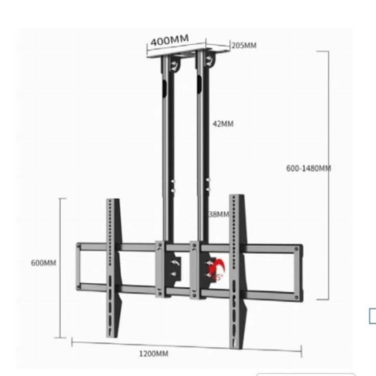 Image of AUDIOVAN Heavy Duty Ceiling Mount for 65 inch- 120 inch Interactive Panels, Dual Pole Wall & Ceiling Stand, Max VESA 1200x600mm,100kg Load Capacity,Height Adjustable, ±45 Tilt (Fixed Ceiling Mount DHC-1260)