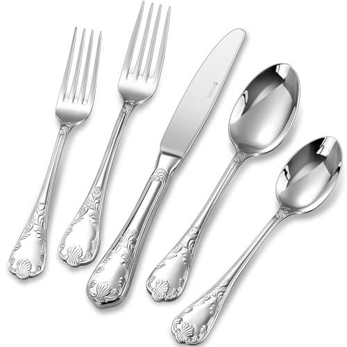 KEAWELL Premium Grand Luxe Flatware Set – 18/10 Stainless Steel, ...
