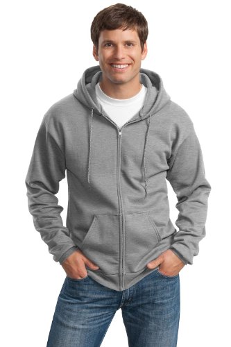 Port & Company Men's Big and Tall Full-Zip Hooded Sweatshirt Ath Heather