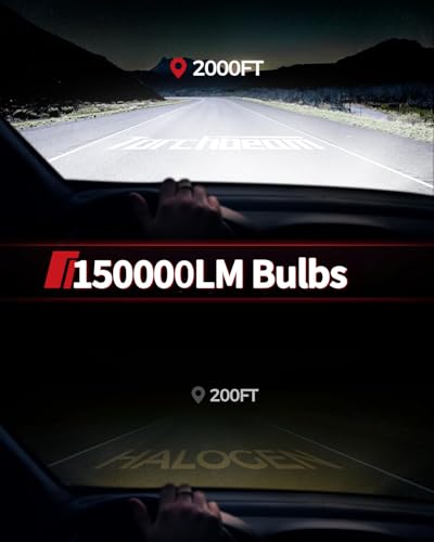 Image of Torchbeam T8 9005 9006 2026 150000LM 6500K Cool White LED Light Bulbs - 4 Pack