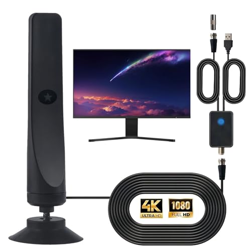 Wave Max TV Antenna 2025, Wave Max Antenna, Indoor Antenna for Smart TV, Signal Booster Coverage Up to 500 Miles with Crisp HDTV Display and Works with All TVs, Supports 4K,1080p for Local