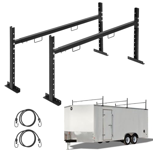 Colinktool Adjustable Roof Ladder Racks Trailer Ladder Racks Fit for 4-7 Enclosed Trailers Cargo Vans Trucks 2 Pack Black
