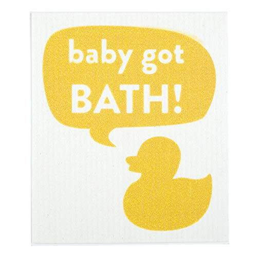 Image of Stephan Baby Silly Sayings Reusable Cellulose Wash Cloth, Baby Got Bath