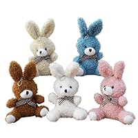 PolMinrs 5 Pack Mini Animal Plush Toy Assortment (16cm) Rabbit Plush for Small Animals Plush Keychain Decoration,Backpack Decoration Carnival Prizes,Birthday or Various Festive Room Decor Gifts