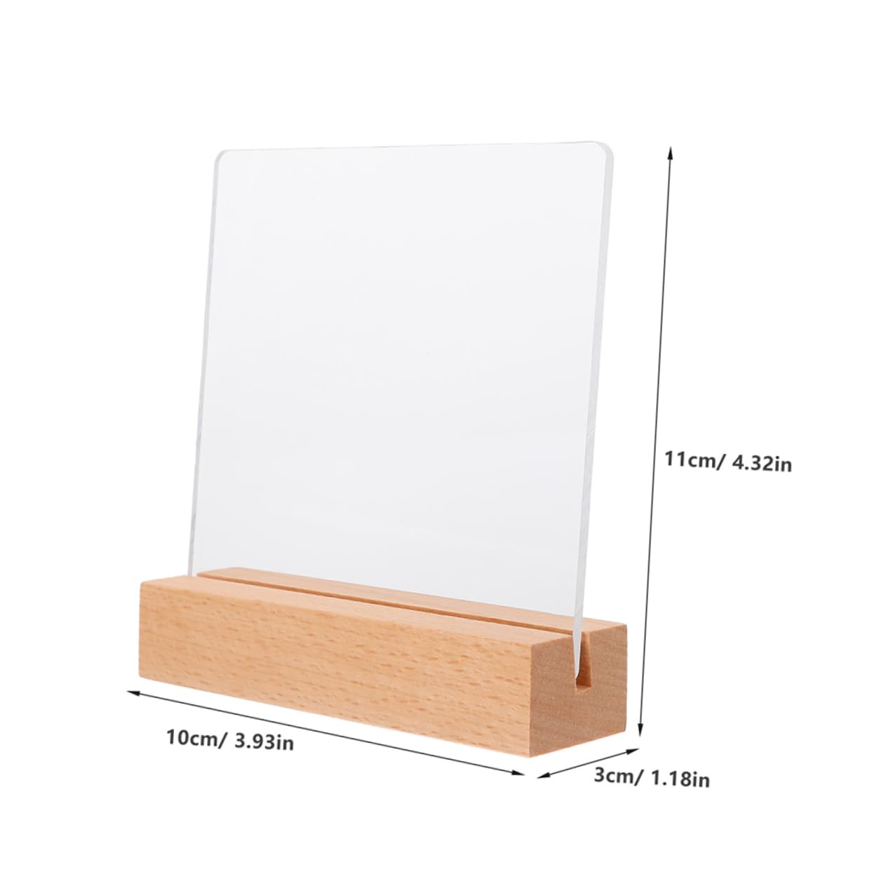 Alipis Acrylic Frame Display Board 2pcs with Wooden Stands Vertical Sign Holder Menu Sign Nail Art Stand Event Decoration