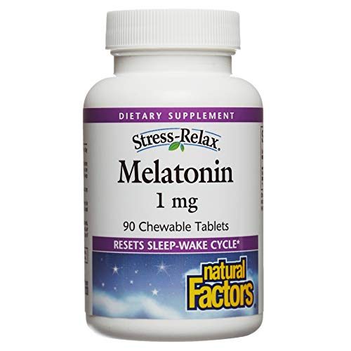 Natural Factors Stress-Relax Melatonin 1 mg 90 Chewable Tablets
