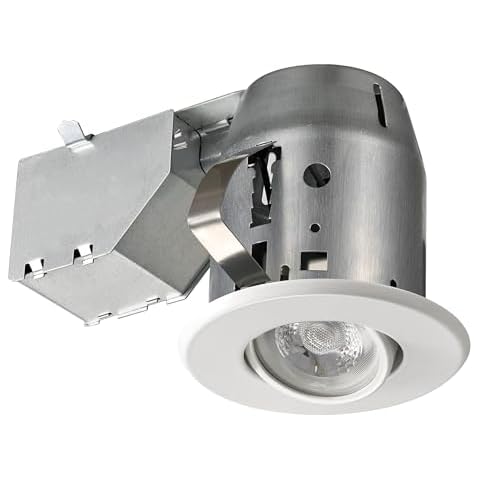 Globe Electric 90679 3" Swivel Round Trim Recessed Lighting Kit, White, Easy Install Push-N-Click Clips, 3.25" Hole Size, Adjustable Ceiling Light, IC Rated, GU10 Base Bulb Not Included Cover