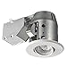 3" Dimmable Downlight Swivel Spotlight Recessed Lighting Kit, IC Rated with LED Bulb, Easy Install Push-N-Click Clips, Globe Electric 90679