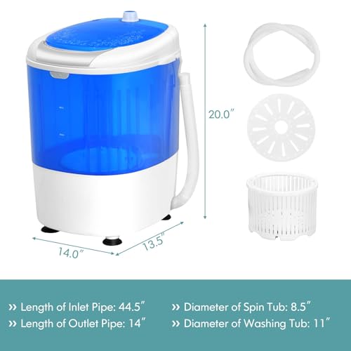 DORTALA Portable Washing Machine, 5.5 LBS Small Single Tube Washer with Spin Dryer, Compact Laundry Washer for Apartment, Dorm and RV - Image 4