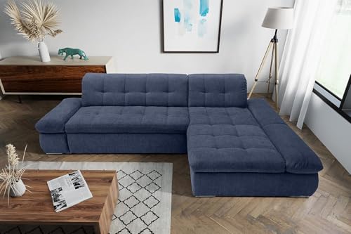 DOMO. collection Ecksofa Moric, Couch in L-Form, Eckcouch, Sofa in L-Form 300 x 172 x 80 cm (BxTxH), dunkelblau