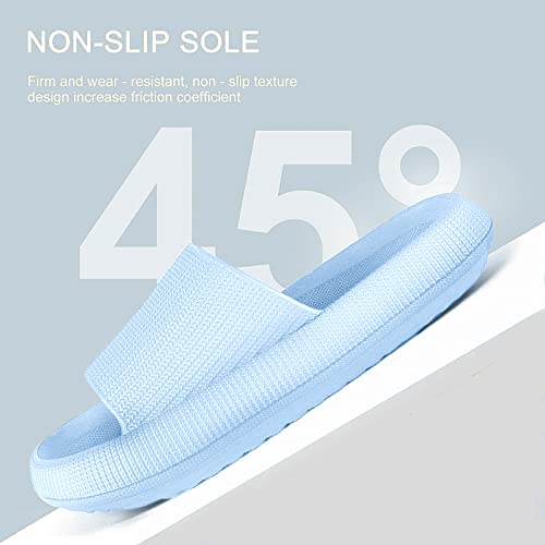 MoneRffi Women's Pink Cloud Slides - Casual Open Toe Slip On Slippers with Faux Fur Outer and Plastic Material4