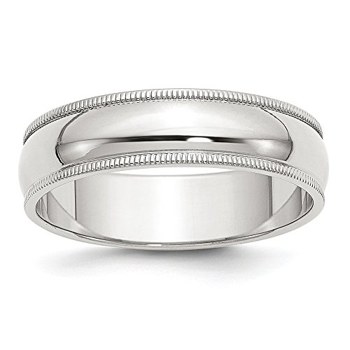 Solid 925 Sterling Silver 6mm Plain Classic Dome Milgrain Wedding Band Ring