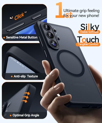 Image of CANSHN Designed for Samsung Galaxy S26 Ultra Case (6.9 inch), Upgraded [Full Camera Protection] [Compatible with Magsafe] [Translucent Matte] Shockproof Protective Phone Cover, Black