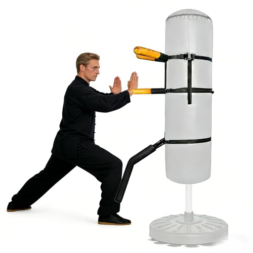 WINTECY Wing Chun Dummy for Martial Arts Training - Wall Mount & Portable Options - Interchangeable Spring Arms for Martial Arts Boxing and Karate Practice (for Soft Objects)
