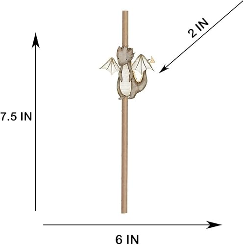 10 popotes de dragón para baby shower, primer cumpleaños. Suministros de fiesta de baby shower con temática de dragones y decoraciones de fiesta