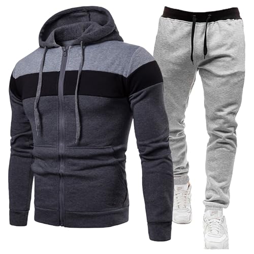Générique Ensembles Homme Combinaison Respirant Sweatpants Ensemble 2 Pièces En Lin Pour Costume Annee 80 De Sport Hooded, Capuche Tenues Élégante...