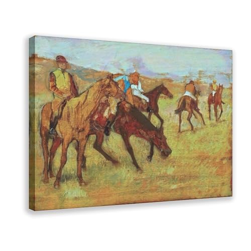 Poster Edgar Degas cadre à suspendre décoration murale salon tableau chevaux sur toile