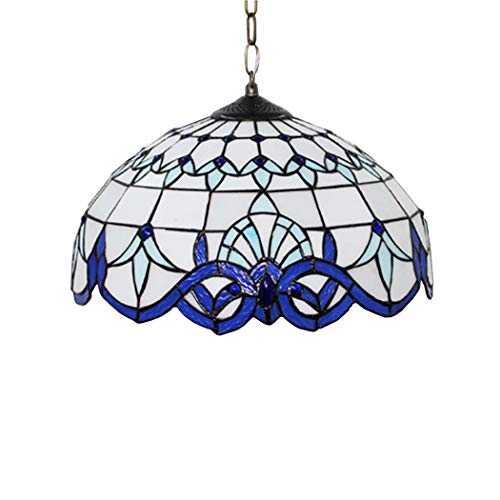 Lustre vitrail bleu méditerranéen pour illuminer votre salle à manger