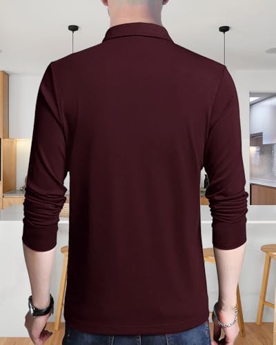 Image of Noble Monk Men's Polycotton Regular Fit Full Sleeves Polo T-Shirt
