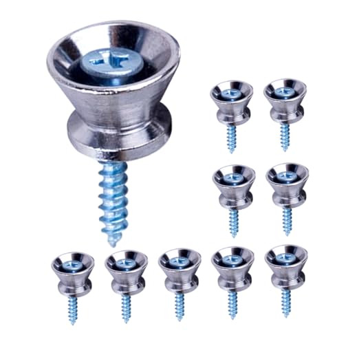 SUPVOX Guitar Strap Button Set 10pcs Guitar Strap Nails Guitar Hardware Strap Locks for Electric Guitar Secure Fit