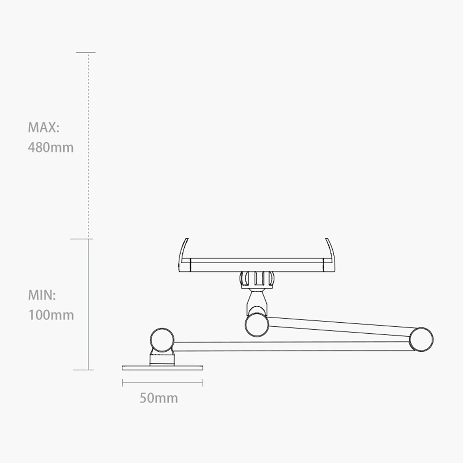 Supporto Tablet Muro da Cucina, Girevole, Universale, per Tablet da 4,7"a 12,9", per Lettura di Ricette su Cucina,Nero