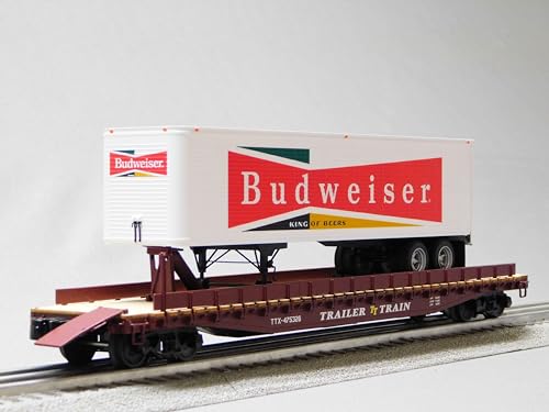Lionel TTX 50' FLATCAR W/Budweiser Trailer O Gauge 2326400