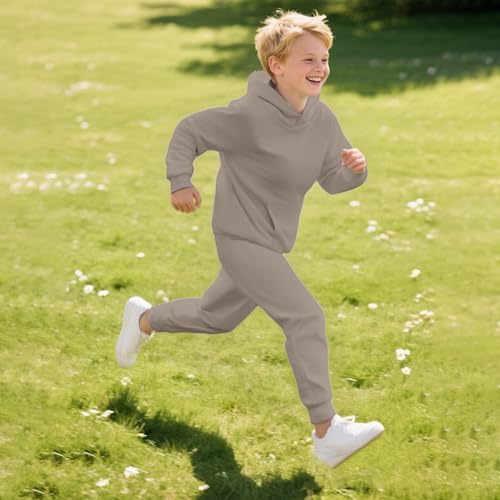 Boys Girls 2 Piece Jogger Sets Sweatsuit Kids Full Zip HoodieCute Preppy Pullover Sweatpants Tracksuit with Pockets3