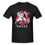 Saint Anime Seiya Men's Shirt Print Art Crew Neck Short Sleeve T-Shirts Cotton Tees Black X-Large