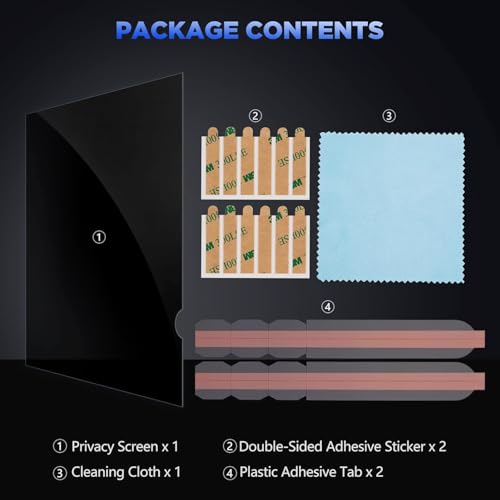 Image of Laptop privacy Screen 14 Inch for 16:9 Aspect Ratio, Anti-Spy privacy Filter & Anti Glare Blue Light Blocking Protector Shield - W x H: 12 3 /16 inch x 6 7 /8* ( 310mm x 174mm) ( 15.6 Inch Laptop 16:9 Aspect Ration)