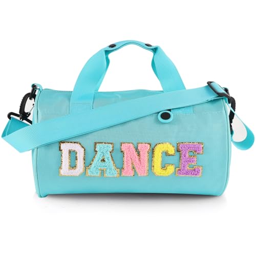 Image of Dance Ballet Bag for Girls Sport Gym Duffle Bags Overnight Travel Bags Fun Dance Workout Duffel Bag Toddler Cute Bag for Dancers, Girls, Teens, Student Athletes (Bule)