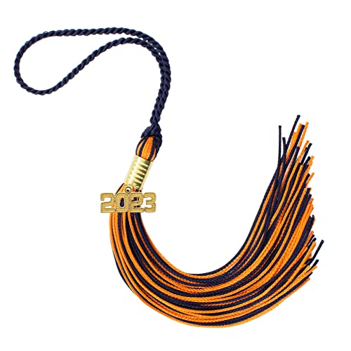 Tassel Depot 2023 Navy/Orange Graduation Tassel - Every School Color Available - Made in USA