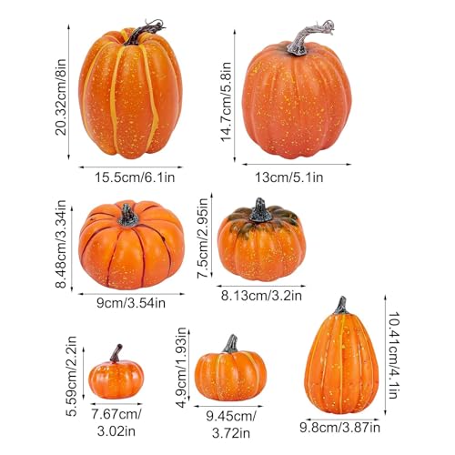Calabaza de espuma para Halloween y decoración artificial de otoño 6