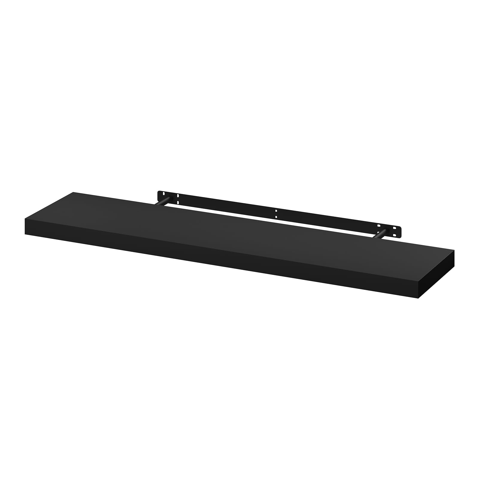 WOLTU Etagere Murale, Etagere, Étagère Murale Bois pour Salon, Cuisine, Chambre, Salle de Bain 100x22.9x3.8cm, Noir RG9317sz