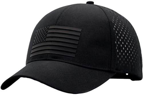 Image of 250th Anniversary USA Flag Hat, Laser Cut Breathable Mesh Patriotic Tactical Baseball Cap for Men Women, Fits OSFM&XXL Head