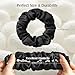 YFONG 3 PCS 100% Silk Scrunchies for Hair Sleep Women Girls, 22 Momme Pure Mulberry Hair Ties for Frizz & Breakage Prevention, Elastic Ponytail Holders Gentle And No hurt (3PCS Black)