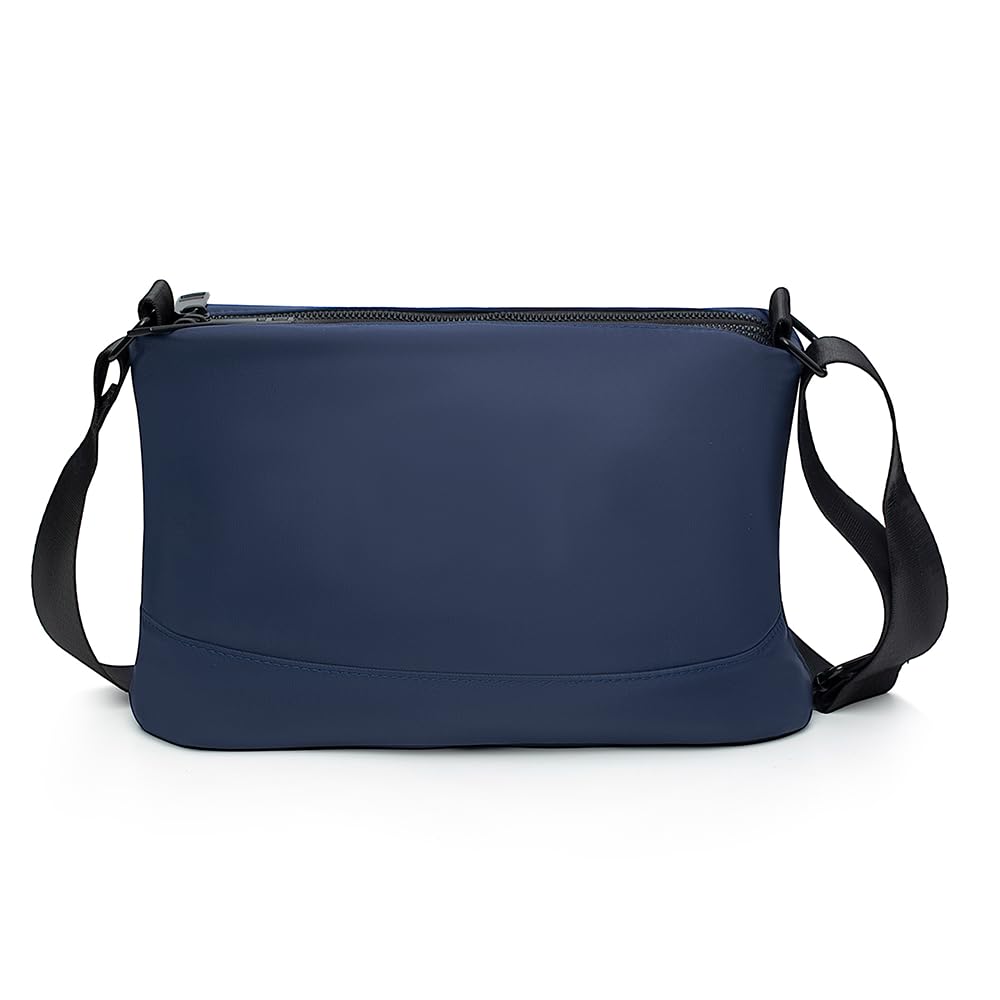 Sacoche Homme Bandouliere & Sac Bandoulière Femme – Sac Bandoulière Homme Compact Nylon Multi-Poches, Sacoche Pratique avec Sangle Réglable pour Voyage, Travail et Quotidien (Bleu) - 1