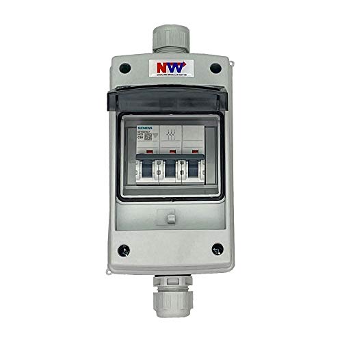 NWP CEE Adapter 32A 400V Stecker auf 16A 400V Kupplung Starkstrom - IP44 - mit Leitungsschutzschalter 3C16A - H07RN-F 5G2,5/5G4