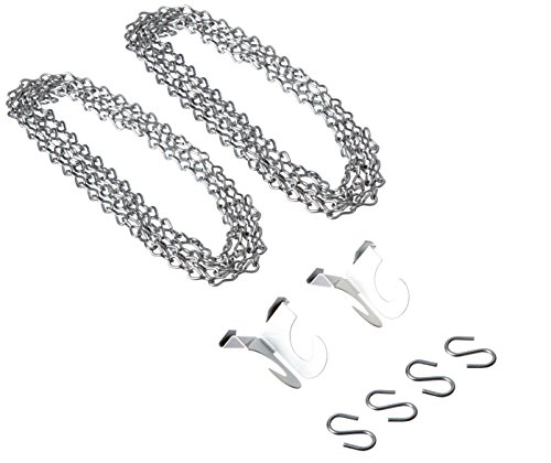 Image of Azar Displays 700027 Hanging Hardware Kit includes Two 7' Chains with a 30 lb Capacity; Four S-Hooks; Two Drop Ceiling Attachments (8 Piece) Silver