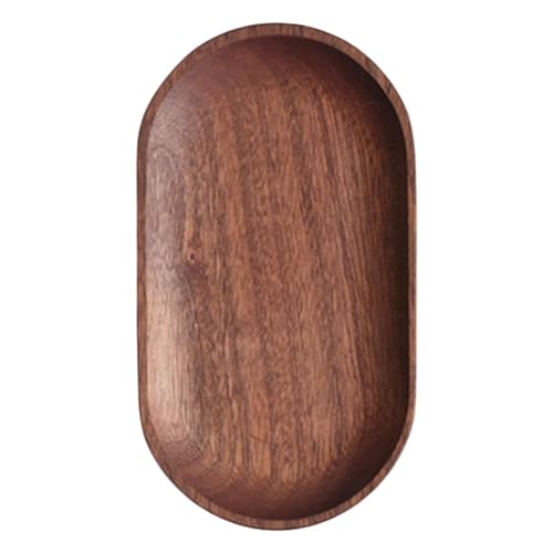 - Bandejas de servir, platos de madera ovalados, bandeja decorativa ovalada de madera natural para restaurante, hogar, cafetería y área de trabajo