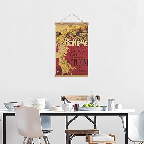 Lulud La Boheme Opera Scroll Poster Wall Fabric Decor Hanging Paintings Wood Frame Hanger Magnetic Kit Holder Print Picture For Living Room Bedroom Decoration thumb #3