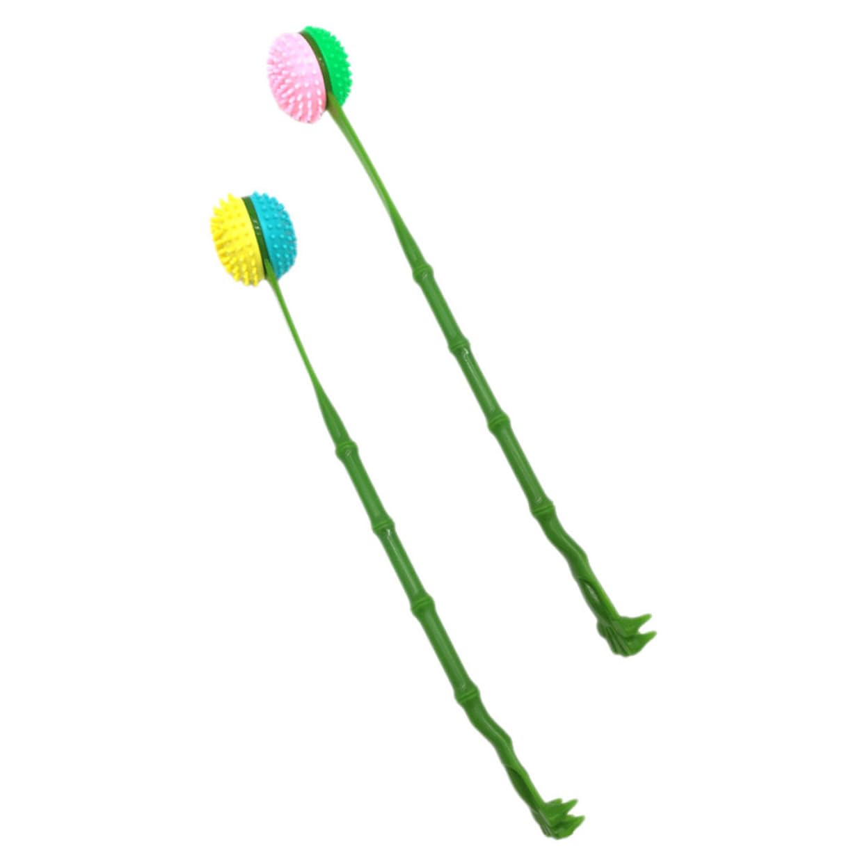 FRCOLOR 2pcs Massage Hammer Massagers Chiropractor Massager Body Relax Scratcher Manual Massage Tools Silicone Scraper Body Massager Squeegee Shoulder Plastic Back Stick Travel