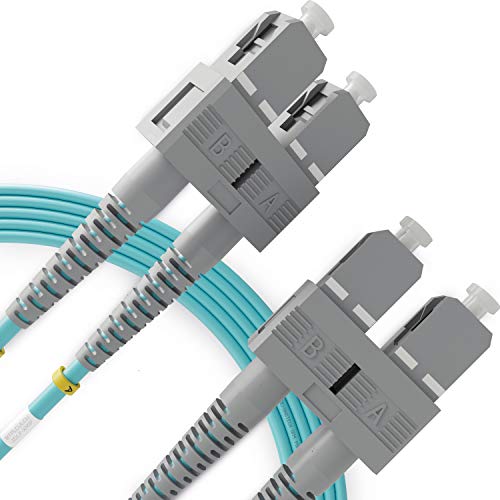 BEYONDTECH Cable de fibra óptica SC a SC OM3 Multimodo Duplex (30 Metros   1 Unidad)   Latiguillo Doble Fibra Óptica UPC/UPC   50/125 (LSZH)